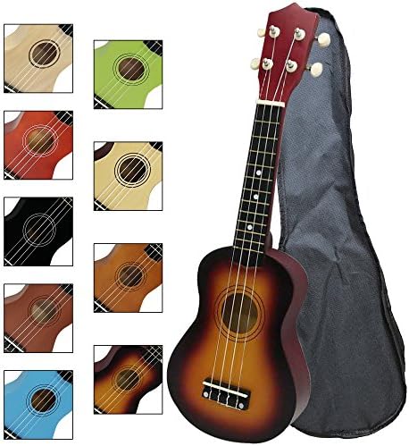MELODIC UKU-1 Basswood 21" Soprano Colorfully Ukulele with a Carrying Bag and Capo, Strings, picks,Specially Designed for Kids, Students To Learn Ukulele (21 inch, Sun color)