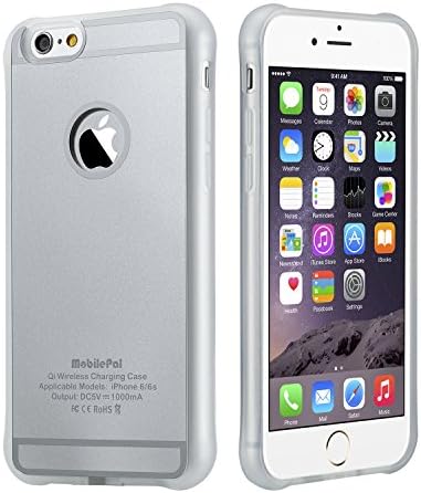 Wireless Charger Qi Case for iPhone 6 and 6s 4.7" - MobilePal [New 2016 Model with Reinforced Corners / Qi Compliant / Enhanced Protection / Ultra Slim / 1A Output] (Silver)