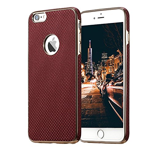 iPhone 6 Case iPhone 6s Case,Mosafe Ultra-thin Hybrid Woven Leather Texture TPU Protective Skin Case Cover for Apple iPhone 6 Apple iPhone 6s 4.7 Inch(Wine Red)