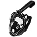 Snorkel Mask, Explomos Diving Snorkeling Mask with Gopro Mount 180° Full Face Panoramic View Anti-Fog Anti-Leak Easybreath Dry Snorkeling Scuba Dive Equipment Safety for Adults Youth Kids(Black S)