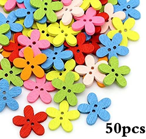 2 Hole Wooden Buttons (Pack Of 50pcs)