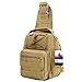 HUKOER Sling Shoulder Bag Oxford Fabric Crossbody Bag Shoulder Backpack Men's Multipurpose Daypack for Camping, Hiking,Trekking, Rover,Cycling, Hiking,Travel (Khaki)