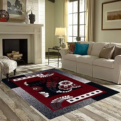 Braids Home Jacquard Weaved Premium Living Room Carpet and Area Rug -(5ft x 7 ft, Multicolor)