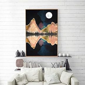 Framed Canvas Home Artwork Decoration Nordic Style Abstract Color Canvas Wall Art for Living Room, Bedroom - 16x24 inches