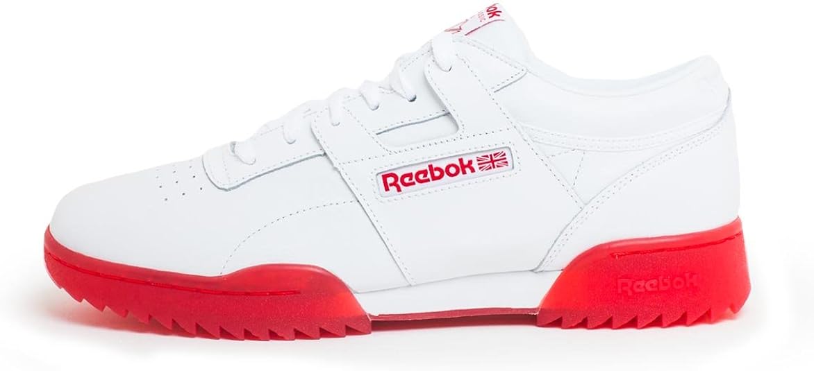 Reebok Classics Mens Workout Clean Ripple Ice Trainers in White Red