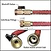 360Gadget Expanding Garden Hose - Red - Extra Strength Stretch Material with Brass Connectors - Bonus 8 Way Spray Nozzle (25 FT)