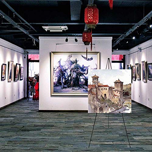 63'' Tall Display Easel, Folding Instant Poster Easel, Black Steel Metal Telescoping Art Easel for Display Show, Easy Assembly (1Pack) - Thumbnail 2
