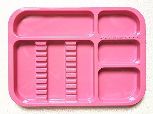 DENTAL instrument autoclavable set up tray includes BUR HOLDER SECTION Size 340 X 245 X 20 MM (pink)