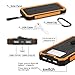 15000mAh Solar Charger F.Dorla Portable Power Bank Solar Phone Charger Waterproof Dual USB Battery Charger External Backup Battery with Flashlight for Cellphone iPhone Samsung Android iPad (Orange)