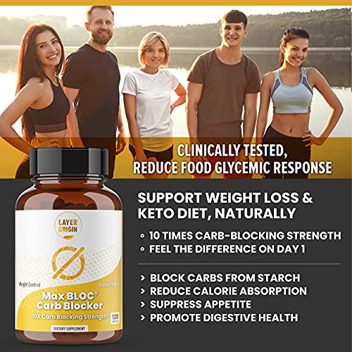 MAX BLOC Carb Blocker Weight Control, Suppress Appetite, Healthy Blood Sugar 60Day Supply
