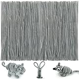 Iooleem 200pcs Gray Pipe Cleaners, Chenille