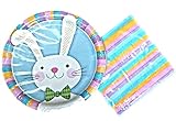 Easter Bunny Paper Plates and Napkins Party Supply Bundle (Serves 18)
