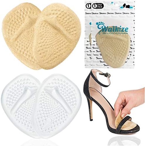 Metatarsal Pads | Metatarsal Pads for Women | Ball of Foot Cushions (2 Pairs Foot Pads) All Day Pain Relief and Comfort One Size Fits Shoe Inserts for Women (Clear & Beige)