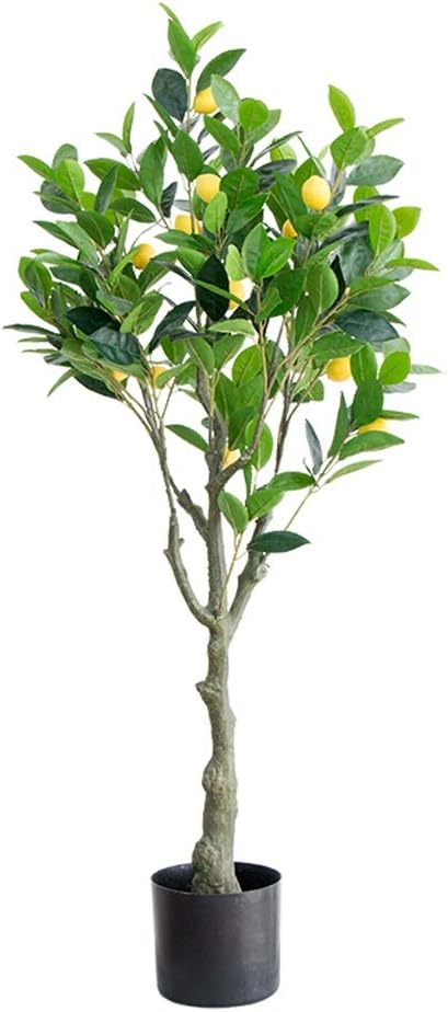 Large Artificial Tree Fake Tree Floor Simulation Lemon Tree Potted Home Living Room Window Decoration Green Plant Bonsai (Size : 110cm)