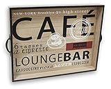 Wooden Coffee Serving Tray - Large Modern Food Carrying Tray for Serving Food, Coffee - 17.5