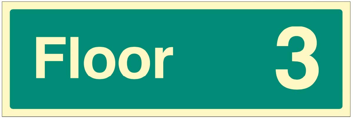Floor 3 Photoluminescent Rigid Sign