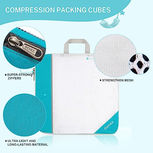 Gonex Compression Packing Cubes Mesh Organizers L+M+S+XS+Slim+Laundry
