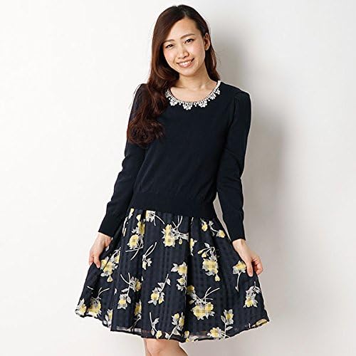 Amazon レッセパッセ Laisse Passe セット フローラルプリントワンピ ス プルオーバーセット 85ネイビー 36 S ワンピース チュニック 通販