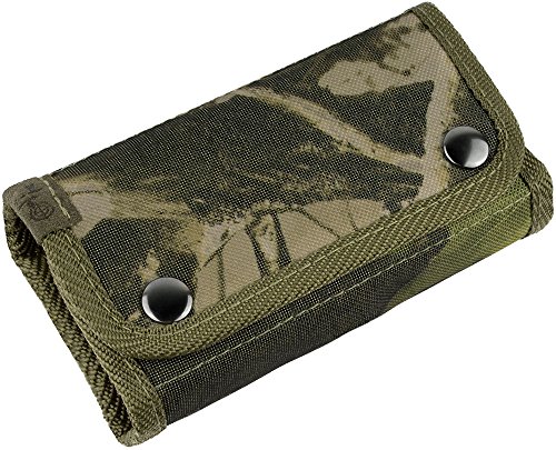 BronzeDog Shooter's Pouch Nylon Ammo Cartridge Belt Holder Shotgun 12 16 Gauge Camo Shotshell Carrier Hunting Accessories (Green Oak Camo)