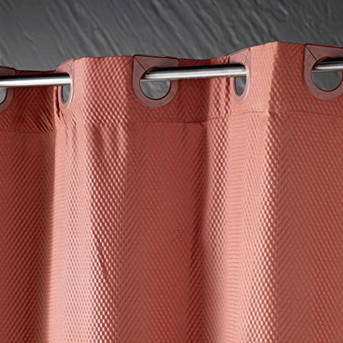 Douceur d'Intérieur, Tenda doccia con occhielli Clipsable (180 x 200 cm) Dotty Terracotta, Microfibra Goffrata