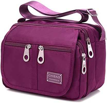 Womens Nylon Crossbody Bag Casual Shoulder Bag Messenger Bag with Lots of Pockets