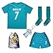 GamesDur 2017/2018 Real Madrid Ronaldo #7 Third Soccer Kids Jersey & Short & Sock & Soccer Bag Youth Sizes (9-10 Years)