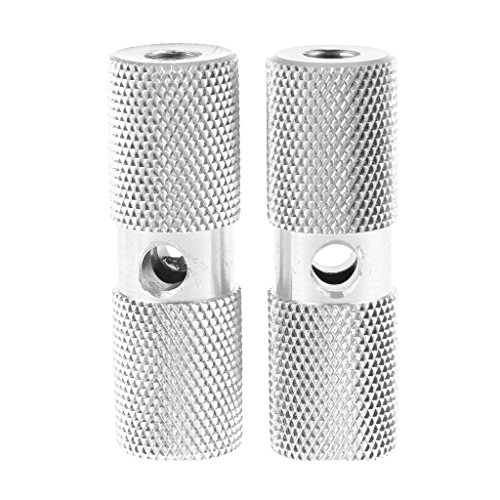 SunniMix 2pc Aluminum Alloy Bike Bicycle Pedal Rear Axle Foot Pegs BMX Footrest Lever - silver