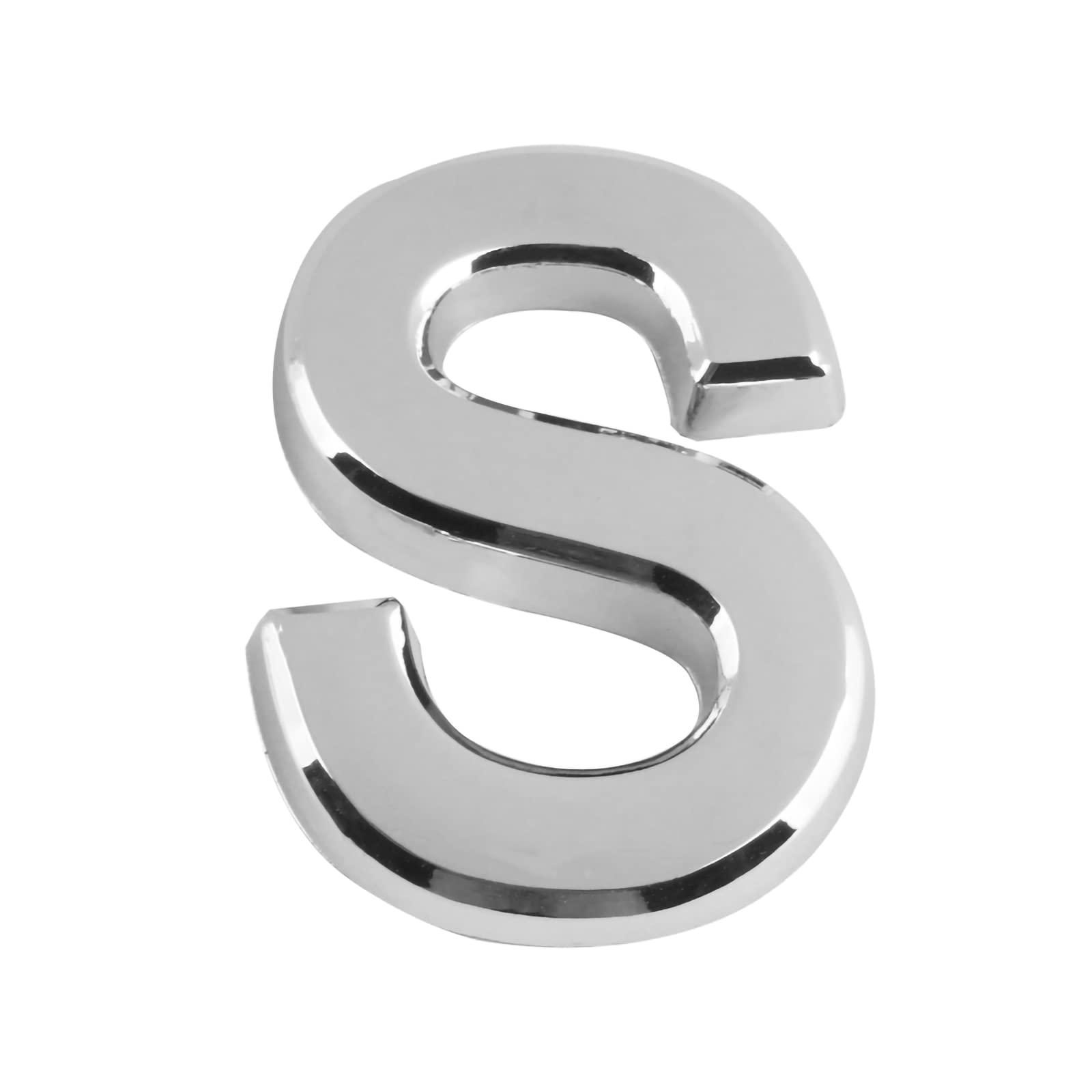 Larcele 1.96inch/5cm Self-Stick Modern House Number ABS Address Numbers Silver Mailbox Number 3 Pieces MPH-04(Letter S)