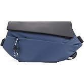 Sling Crossbody Bag for Men &amp; Women &ndash; Expandable Waterproof Backpack Chest Bag with Magnetic Buckle for Cycling/Travel/EDC (Blue, Medium)