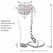 Generation Y Knee High Mid Calf Boots Knitted Calf and Lace Up Zipper Closure Comfort Low Heels Shoes