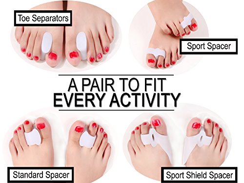 Bitly Toe Separators, Bunion Relief and Ball of Foot Cushions Kit-5 Pairs of BunionPals and Metatarsal Pads