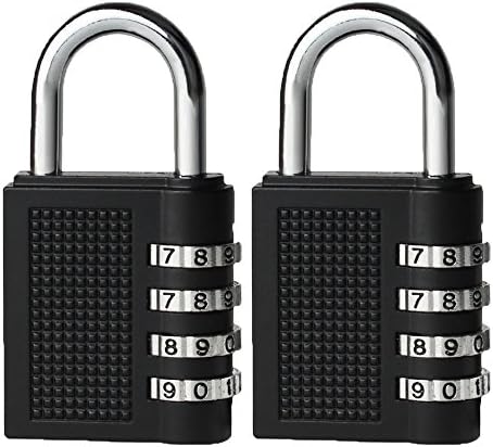KOUSOU Combination Lock Padlock 4 Digit Anti Rust Lock Metal and Weather Proof Design for School Gym Sports Toolbox Fence Hasp Cabinet Storage Luggage - Pack of 2