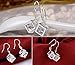KOREA-JIAEN Fashion Jewelry Chests S925 Sterling Silver Plated Base Dangle Earrings (Cube)