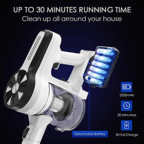 MOOSOO Cordless Vacuum Cleaner, UltraPowerful 26Kpa Suction Stick