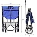 FIXKIT Collapsible Outdoor Utility Wagon, Folding Sturdy Garden Shopping Cart for Beach with All-Terrain Wheels, Blue