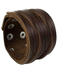 High Comfort Genuine Leather Cuff Bracelet - Mens