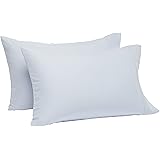 Amazon Basics Lightweight Super Soft Easy Care Microfiber Pillowcases - 2-Pack, Standard, Light Blue