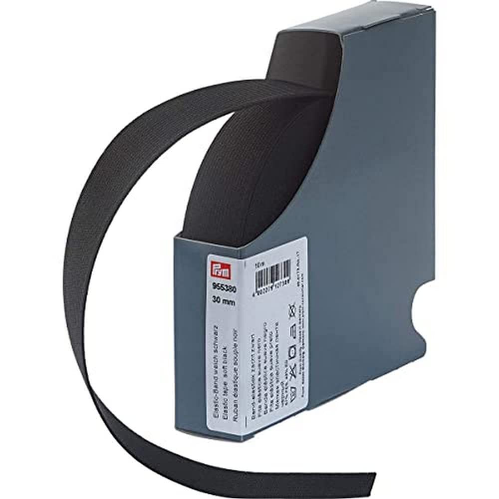 Prym 955380 Elastic Band Soft 30 mm Black 57% PES 43% ED