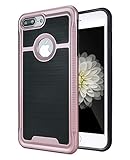 iPhone 7 Plus case,[Shockproof] [Slim] Soft Bumper Armor Defender Anti-slip Dual-Material Full-body Rugged TPU Protective Cover Case for Apple iPhone 7 Plus(2016)-Rose Gold
