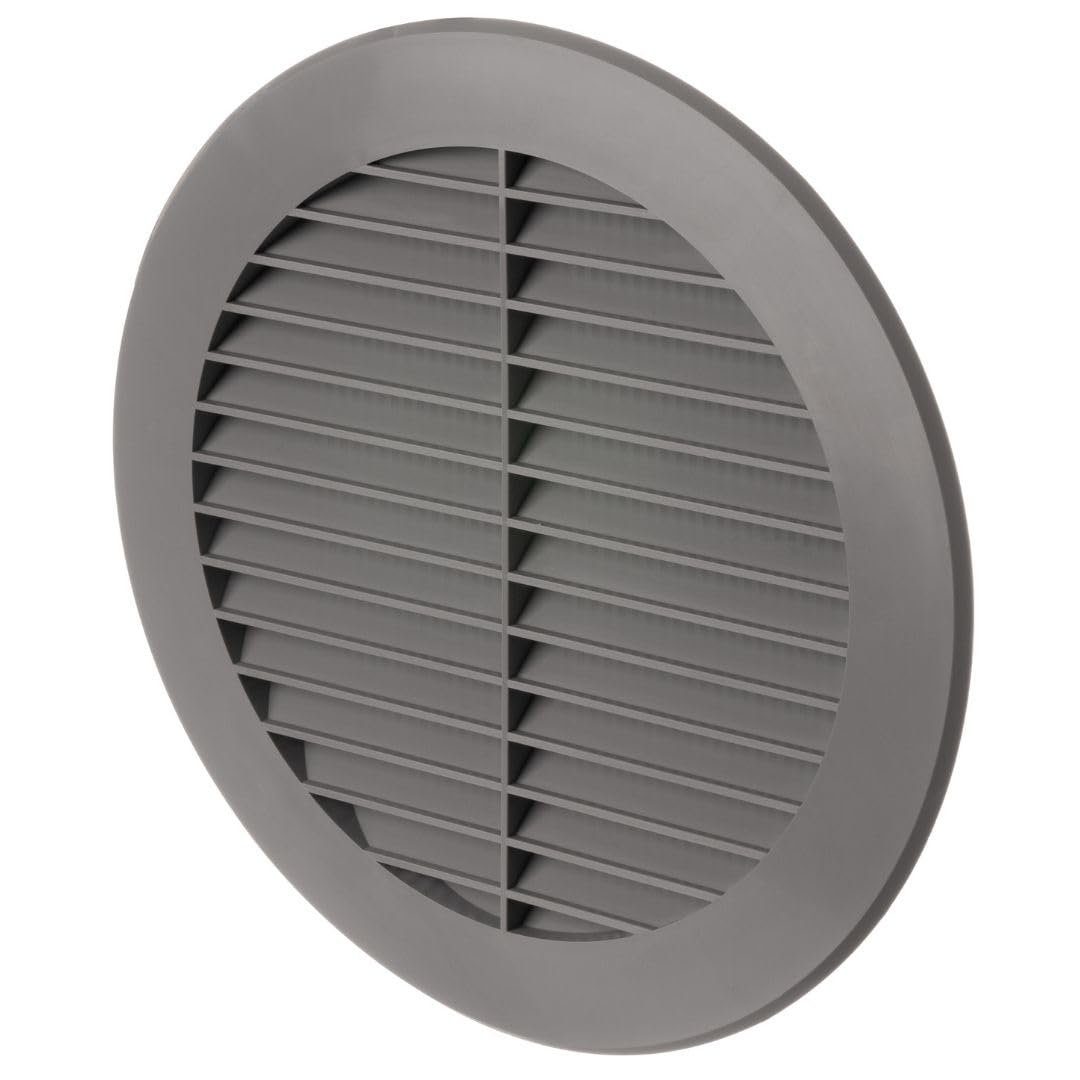 LIRAST 150mm / 6 inch Grey Plastic Ventilation Grille - Air Vent Cover for Kitchen, Bathroom & HVAC Systems