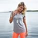 HighpotSummer Women Gray Floral Shoulder Prints Short Sleeve T-shirt Casual Top