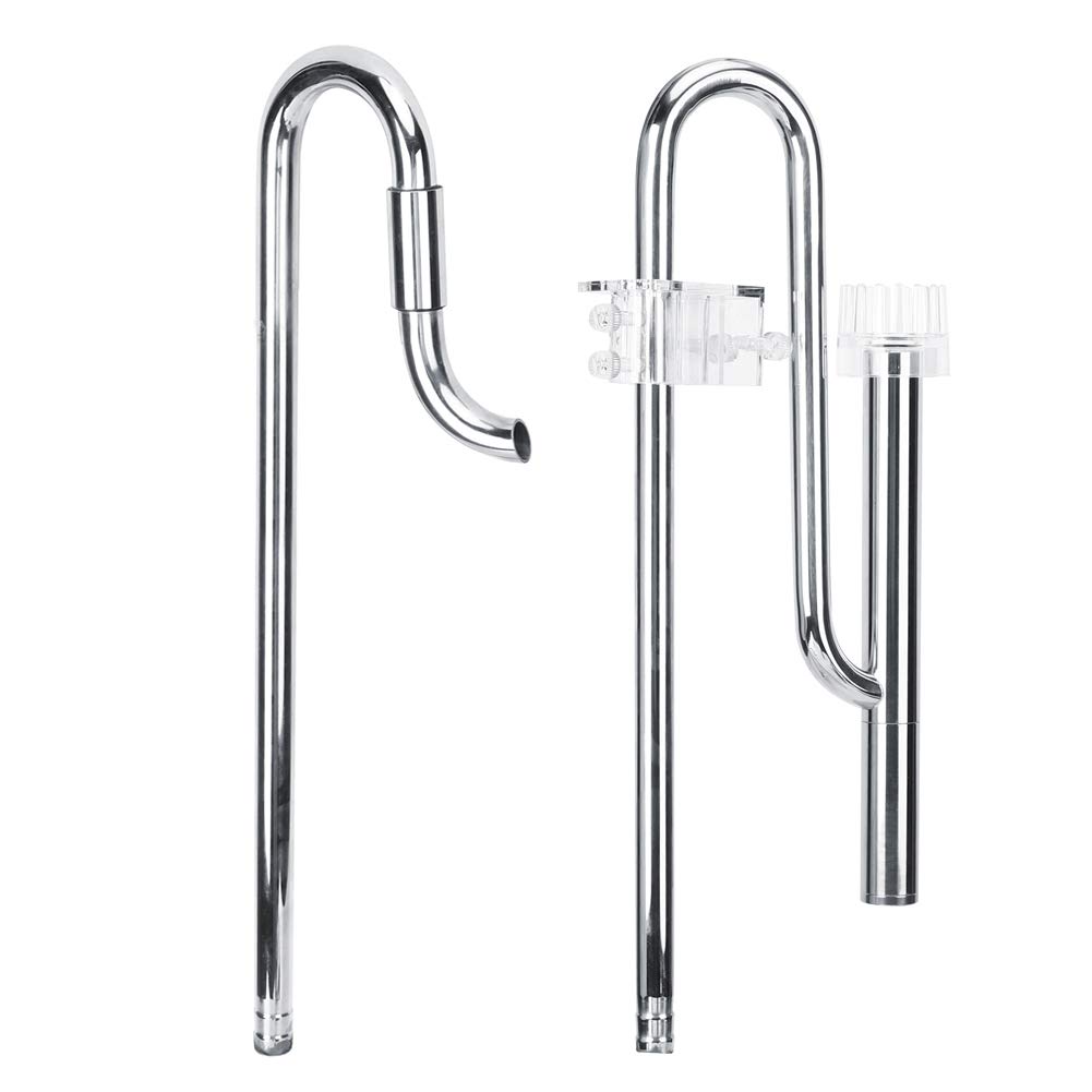 Pssopp Skimmer Metal Lily Pipe Aquarium Fish Tank Filter Tube Stainless Steel Inflow Outflow Pipes for Aquarium Planted Fish Tank (12MM)