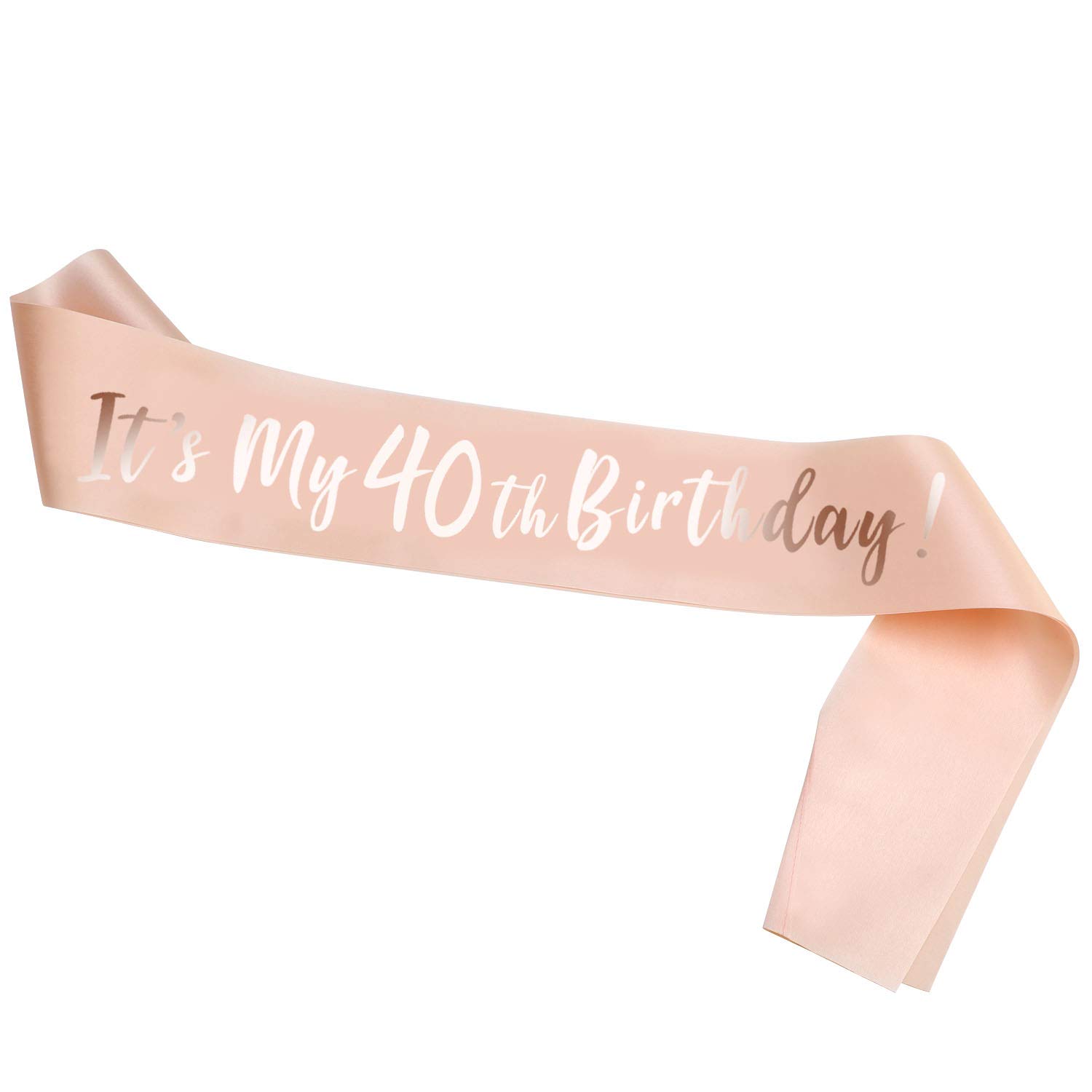 HOWAF Rose Gold 40th Birthday Sash, Satin Sash for 40th Decorations, Women's Birthday Gift & Party Accessory, One Size