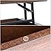 Sekey Home Lift Top Coffee Table, 2-Tier Cocktail Table with Hidden Storage for Living Room, Wood Look Accent Furniture,Smoky Oak