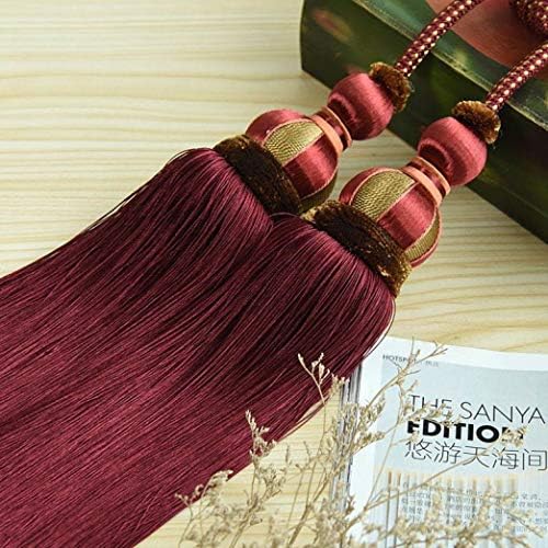 NOMIMAS 2pcs/Set Tassel Fringe Curtain Brush Tiebacks Hanging Belt Balls Curtain Decro Accessories Holderbacks