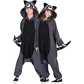 Lifeye Unisex Gray Raccoon Pajamas Adult Animal Cosplay Costume