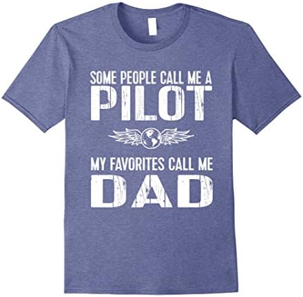 Mens Pilot Dad TShirt - Aviation Airplane Flying Tee 2XL Heather Blue