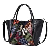 Color Scissor Women's Fashion PU Leather Shoulder Bags Tote Bags Top-Handle Handbag MultiColor