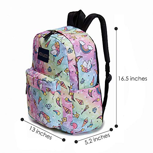 AOMACO School Backpack Kids Unicorn Rainbow Patterned Cute Pupil School Bag for Girls and Boys