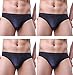 WINDAY Men Briefs Breathable Ice Silk Triangle Bikinis and Briefs N04 XL/US L 4-Pack Black
